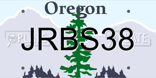 JRBS38 Oregon License Plate