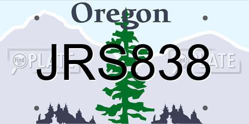 JRS838 Oregon License Plate