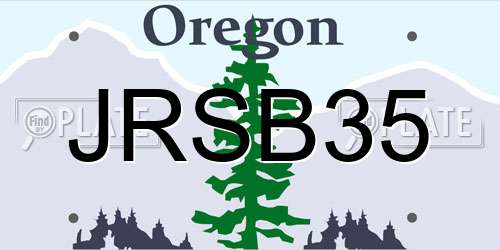 JRSB35 Oregon License Plate