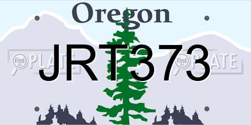 JRT373 Oregon License Plate