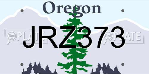 JRZ373 Oregon License Plate