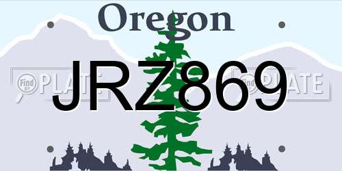 JRZ869 Oregon License Plate