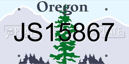 JS15867 Oregon License Plate