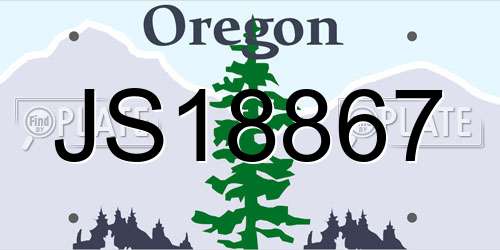 JS18867 Oregon License Plate