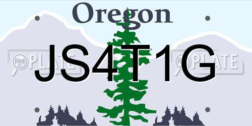 JS4T1G Oregon License Plate