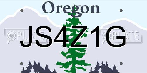JS4Z1G Oregon License Plate