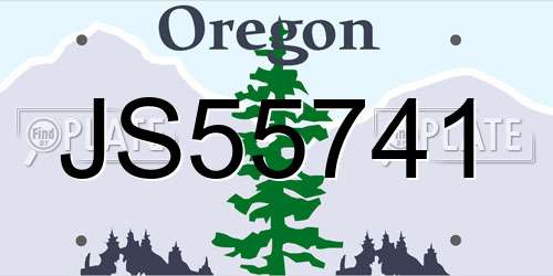JS55741 Oregon License Plate