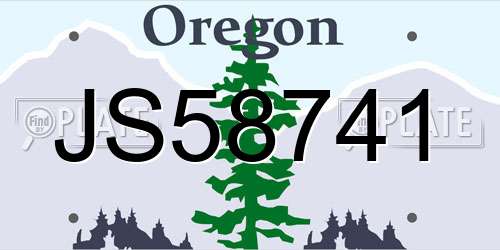 JS58741 Oregon License Plate