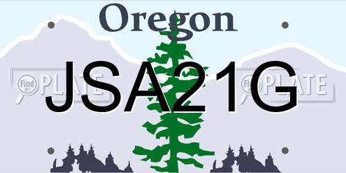 JSA21G Oregon License Plate