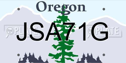 JSA71G Oregon License Plate