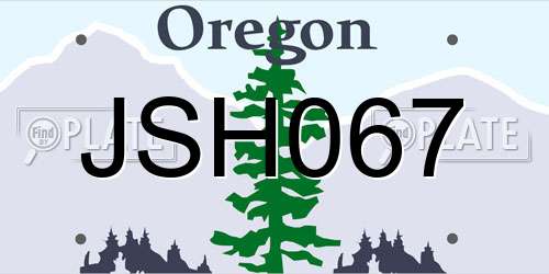 JSH067 Oregon License Plate