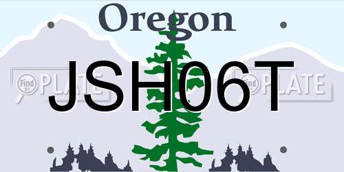 JSH06T Oregon License Plate