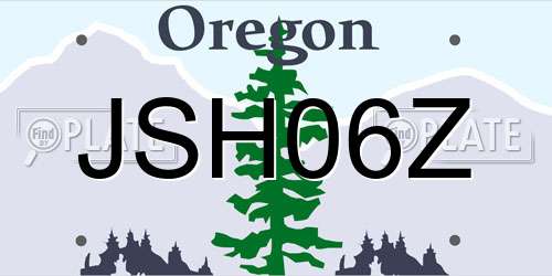 JSH06Z Oregon License Plate