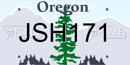 JSH171 Oregon License Plate