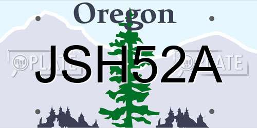 JSH52A Oregon License Plate