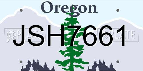 JSH7661 Oregon License Plate