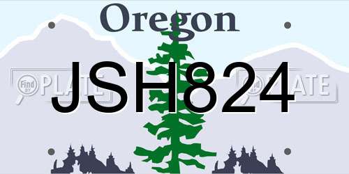 JSH824 Oregon License Plate