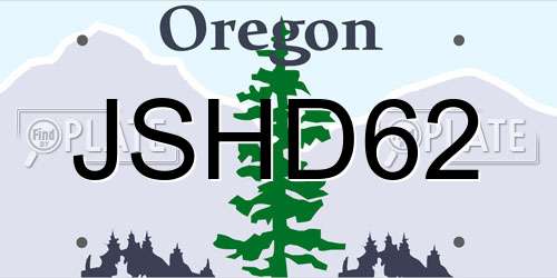JSHD62 Oregon License Plate