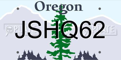JSHQ62 Oregon License Plate