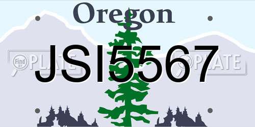 JSI5567 Oregon License Plate