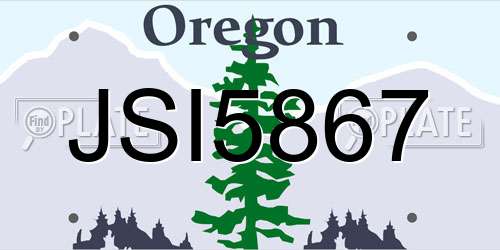 JSI5867 Oregon License Plate