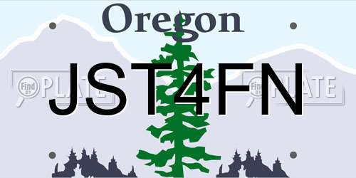 JST4FN Oregon License Plate