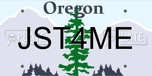 JST4ME Oregon License Plate