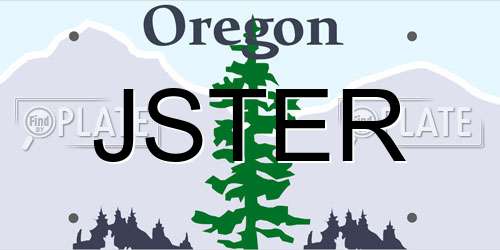 JSTER Oregon License Plate