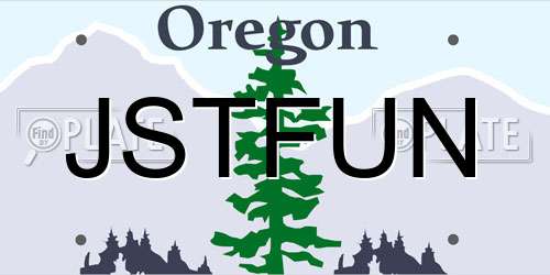 JSTFUN Oregon License Plate
