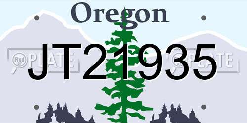 JT21935 Oregon License Plate