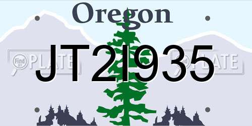 JT2I935 Oregon License Plate