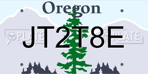 JT2T8E Oregon License Plate