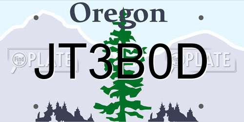JT3B0D Oregon License Plate