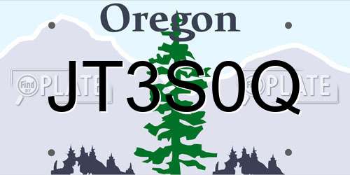 JT3S0Q Oregon License Plate