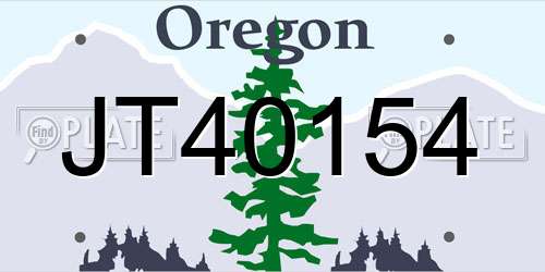 JT40154 Oregon License Plate