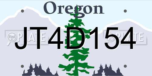 JT4D154 Oregon License Plate