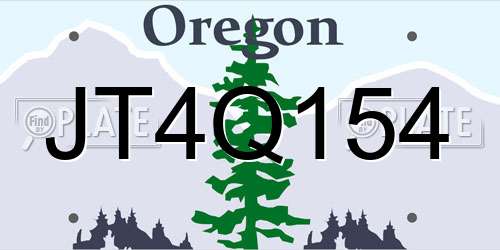 JT4Q154 Oregon License Plate