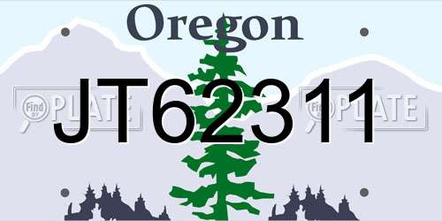 JT62311 Oregon License Plate
