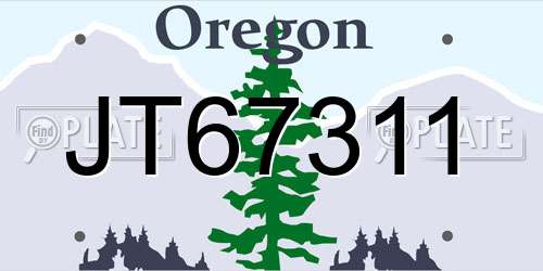 JT67311 Oregon License Plate