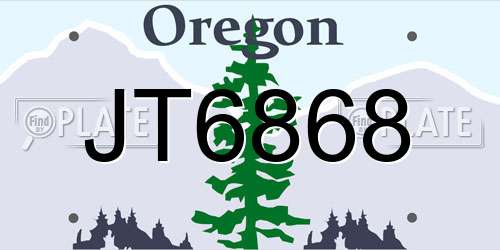 JT6868 Oregon License Plate