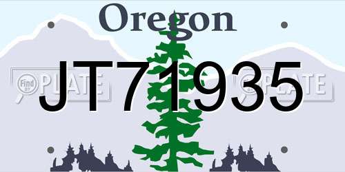 JT71935 Oregon License Plate