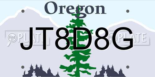JT8D8G Oregon License Plate