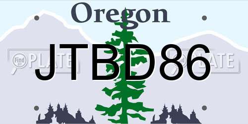 JTBD86 Oregon License Plate