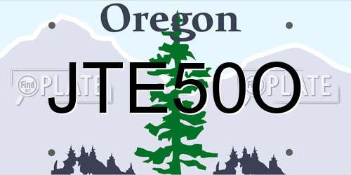 JTE50O Oregon License Plate