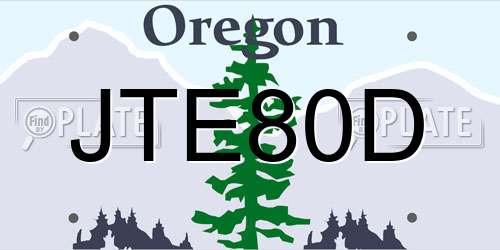 JTE80D Oregon License Plate