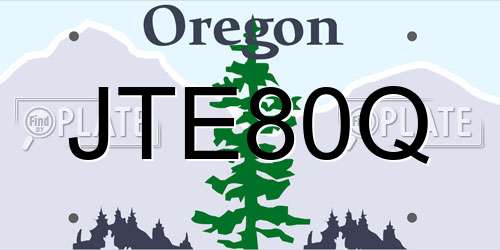 JTE80Q Oregon License Plate