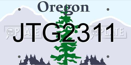 JTG2311 Oregon License Plate