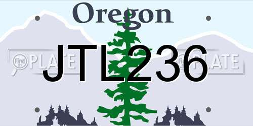 JTL236 Oregon License Plate