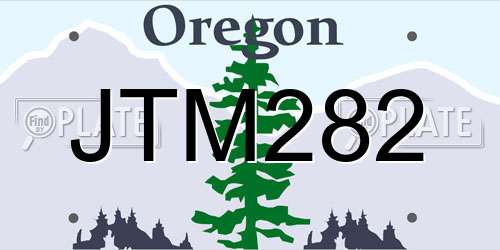 JTM282 Oregon License Plate