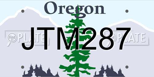 JTM287 Oregon License Plate